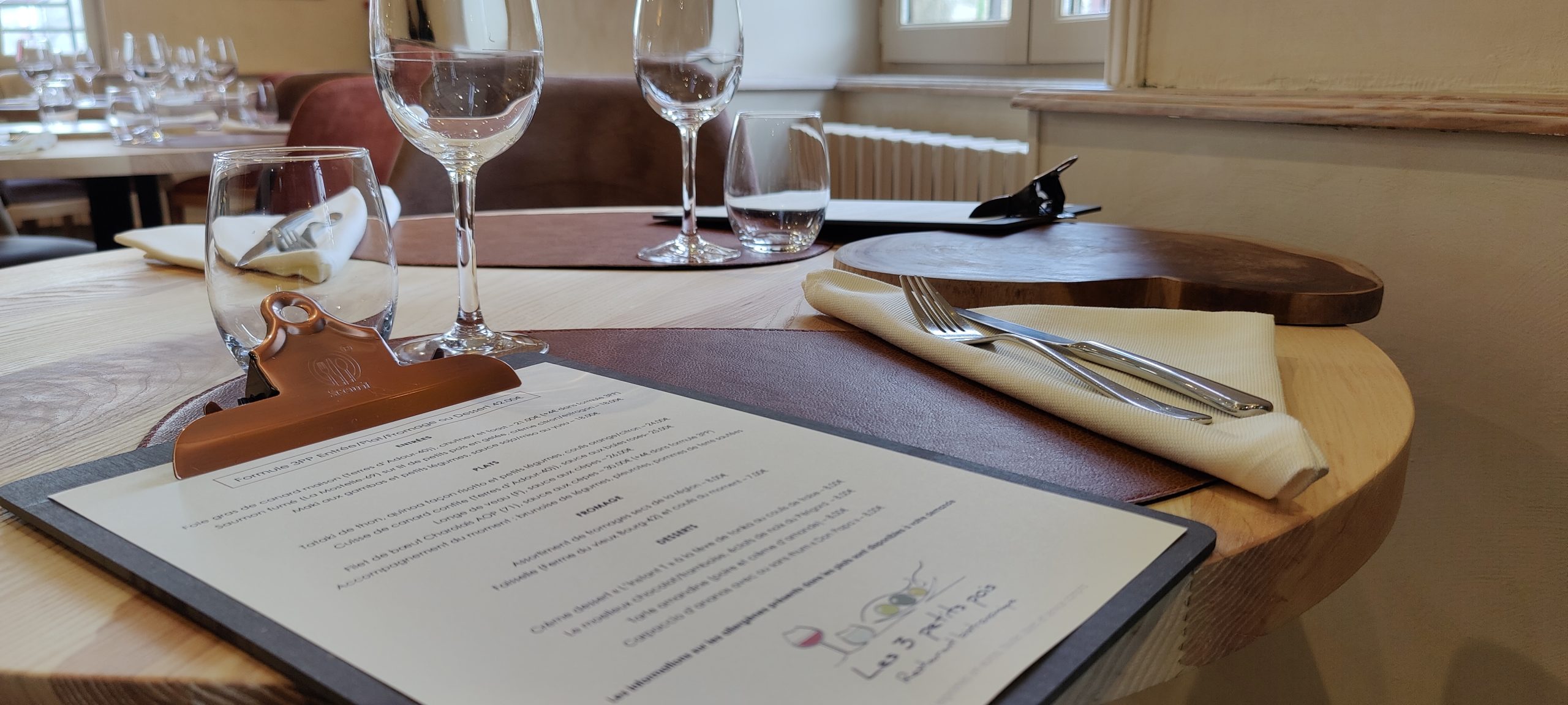 restaurant les 3 petits pois menus